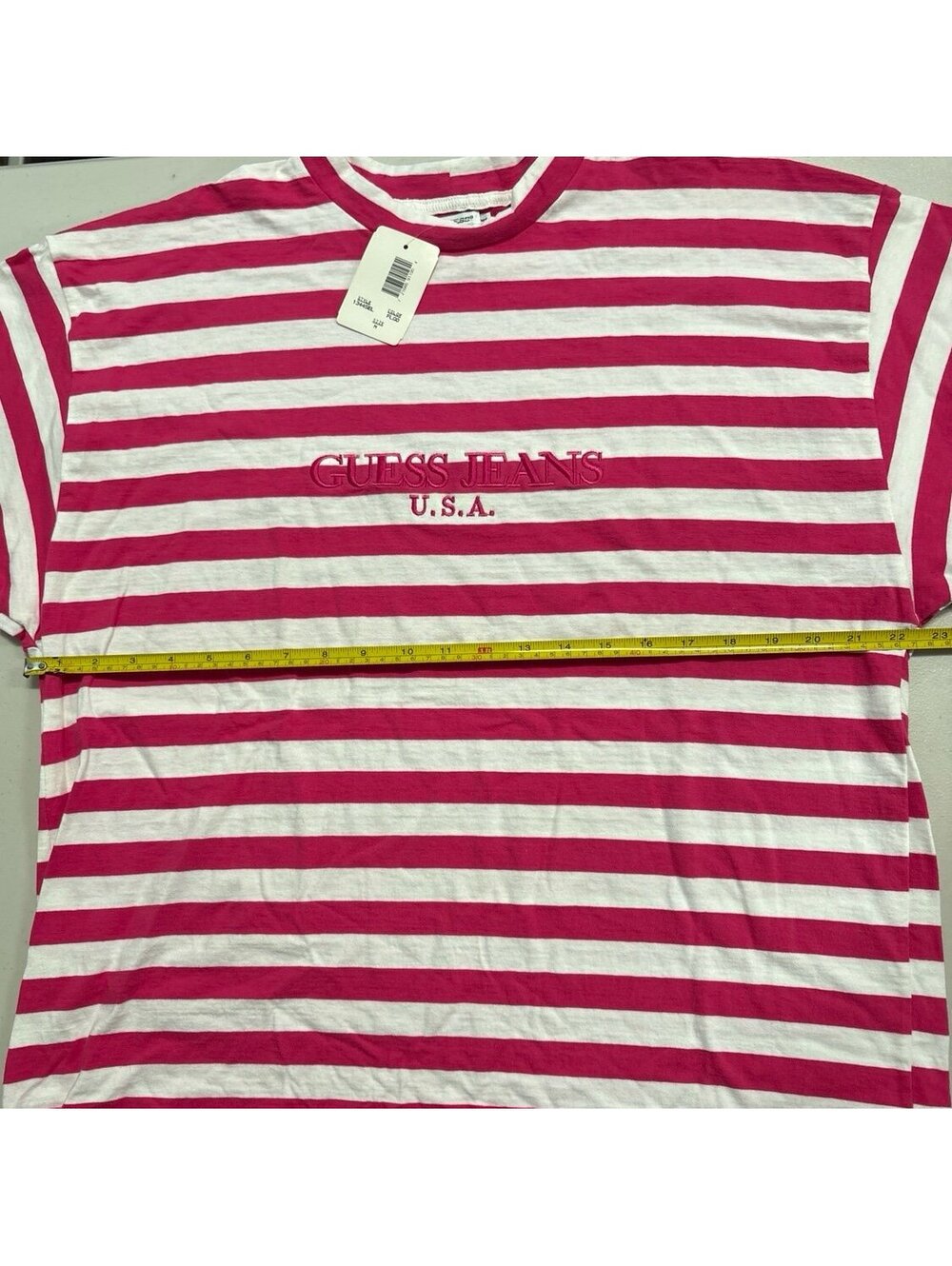 Vintage 90s Guess Jeans Striped T Shirt Georges Marciano Made In USA NWT Medium - Picture 6 of 8